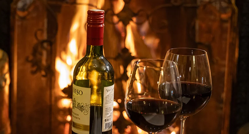 EVENING BY FIREPLACE
