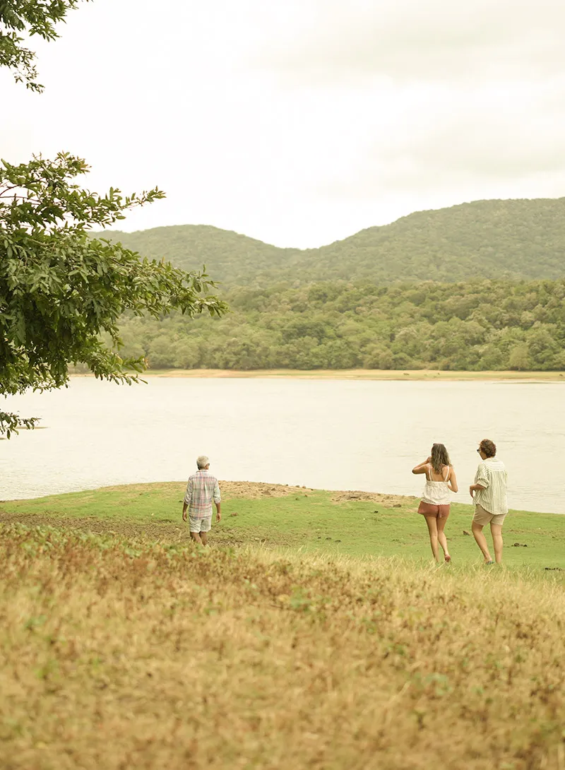 Couple walking nice outdoor area